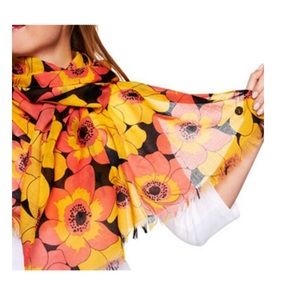 NEW Isaac Mizrahi Floral Printed Oblong Scarf